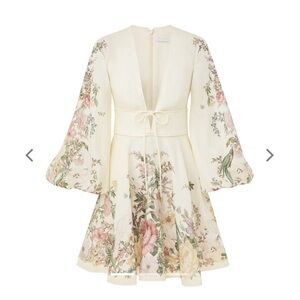 Zimmermann Floral Cream Mini Dress